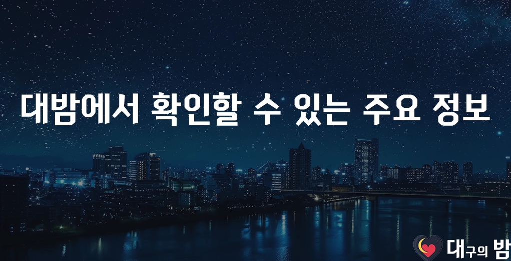 대밤에서 확인할 수 있는 주요 정보